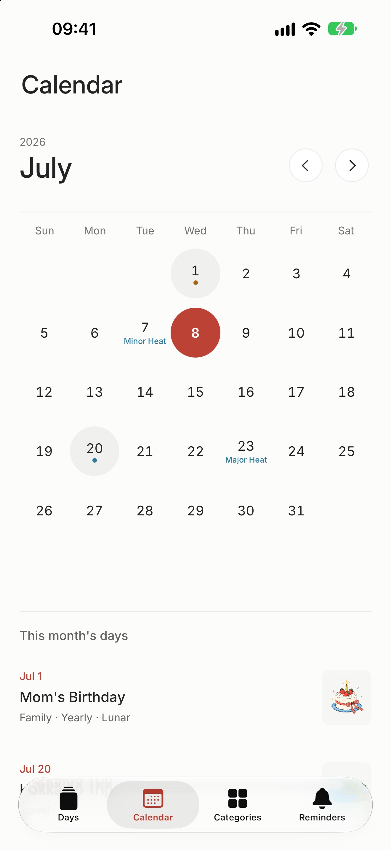 Calendar